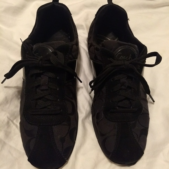 women's black coach sneakers